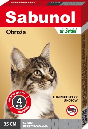 Picture of SABUNOL Sabunol Obroża przeciw pchłom dla kota szara 35cm