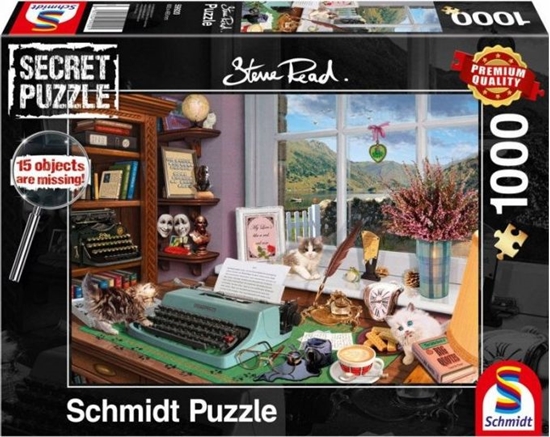 Изображение SCHMIDTS Puzzle 1000 elementów STEVE READ (Secret Puzzle) Na biurku