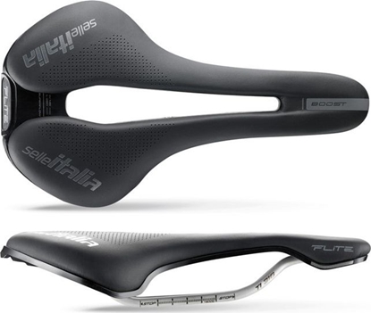 Изображение Selle Italia Siodło SELLE ITALIA FLITE BOOST SUPERFLOW S (id match - S3) TI 316 Tube 7, fibra-tek, czarne (NEW)