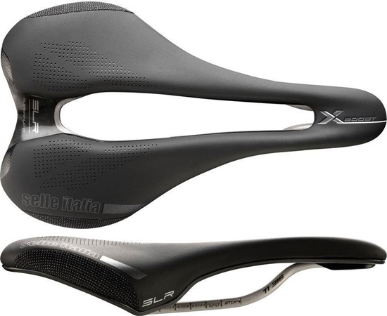 Изображение Selle Italia Siodło SELLE ITALIA SLR BOOST X-CROSS SUPERFLOW S (id match - S3) ti 316 tube 7, fibra-tek, czarne (NEW)