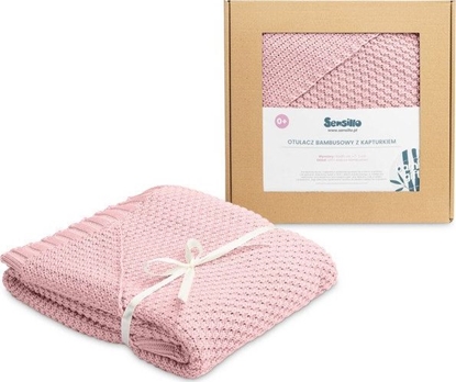 Picture of Sensillo OTULACZ Z KAPTURKIEM 100% BAMBOO GIFT RÓŻOWY