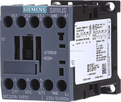 Attēls no Siemens Stycznik mocy 16A 3P 230V AC 1Z 0R S00 (3RT2018-1AP01)