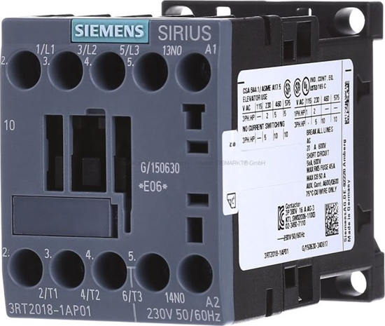 Picture of Siemens Stycznik mocy 16A 3P 230V AC 1Z 0R S00 (3RT2018-1AP01)