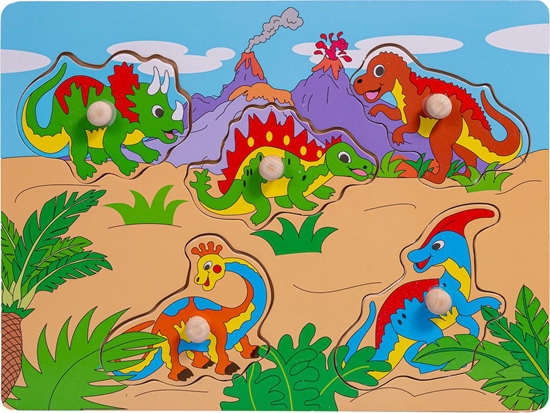 Picture of Smily Play Układanka drewniana z uchwytami Puzzle Dinozaury Smily Play