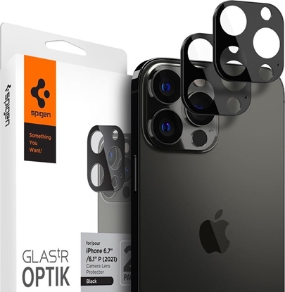 Attēls no Spigen Szkło hartowane na aparat Spigen Optik Camera Lens Apple iPhone 13 Pro/13 Pro Max Black [2 PACK]