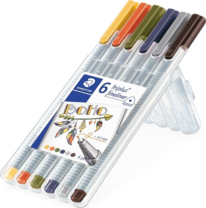 Attēls no Staedtler Cienkopis triplus BOHO 0.3 mm 6 kolorów w etui Staedtler