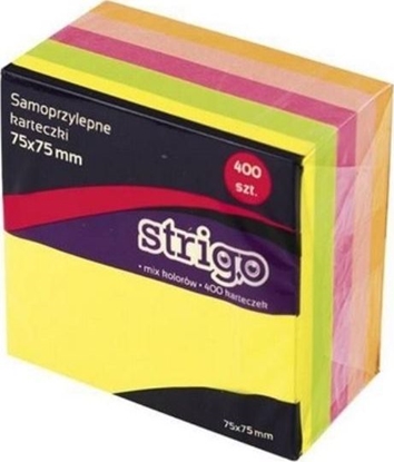 Изображение Strigo Karteczki samoprzylepne 76x76mm 400 kartek neon