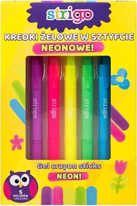 Изображение Strigo Kredki żelowe neonowe 5 kolorów STRIGO