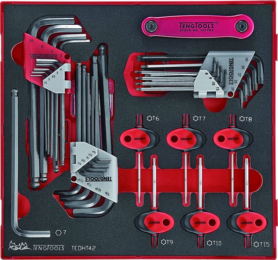 Изображение Teng Tools 42-elementowy zestaw nasadek trzpieniowych TX i sześciokątnych Teng Tools TEDHT42