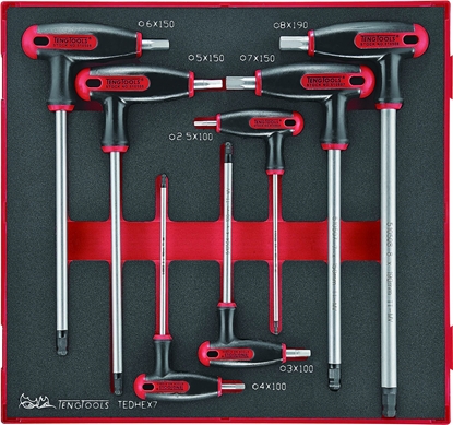 Picture of Teng Tools Zestaw 7 kluczy trzpieniowych sześciokątnych z rękojeścią poprzeczną Teng Tools TEDHEX7