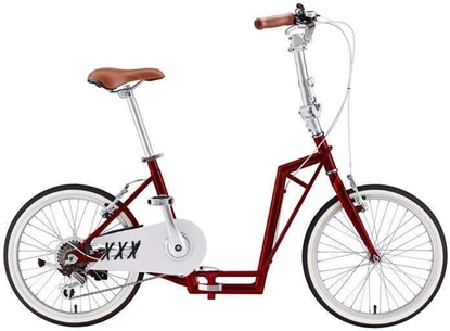 Изображение The-sliders Składany rower, hulajnoga 2w1 Lite gustowny i komfortowy, składany Burgundy Red