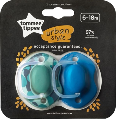 Изображение Tommee Tippee Smoczek uspokajający Urban boy 6-18 m-cy 2 szt. (43342060)