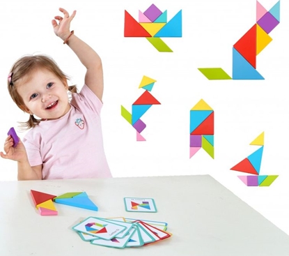 Picture of Tooky Toy TOOKY TOY Drewniane Puzzle Tangram Układanka Magnetyczna