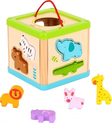 Attēls no Tooky Toy TOOKY TOY Drewniany Sorter Kostka Edukacyjna Zwierzątka