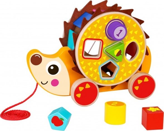 Picture of Tooky Toy TOOKY TOY Duży Drewniany Sorter Jeż Do Ciągnięcia 2w1