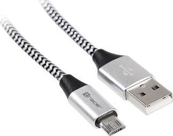 Изображение Kabel USB 2.0 AM-micro 1m czarno-srebrny