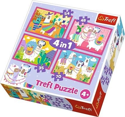 Attēls no Trefl Puzzle 4w1 - Lamy na wakacjach