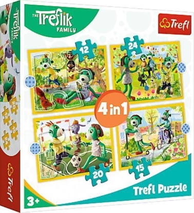 Attēls no Trefl Puzzle 4w1 Wspólne zabawy Treflików. Rodzina Treflików 34358