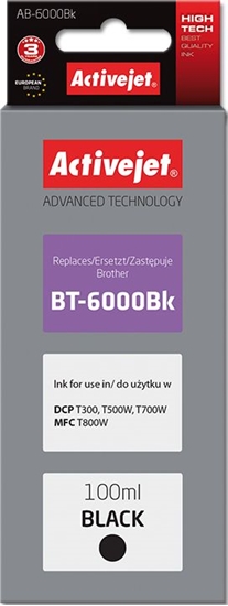 Picture of Tusz Activejet Tusz Activejet AB-6000Bk (zamiennik Brother BT-6000BK; Supreme; 100 ml; czarny)