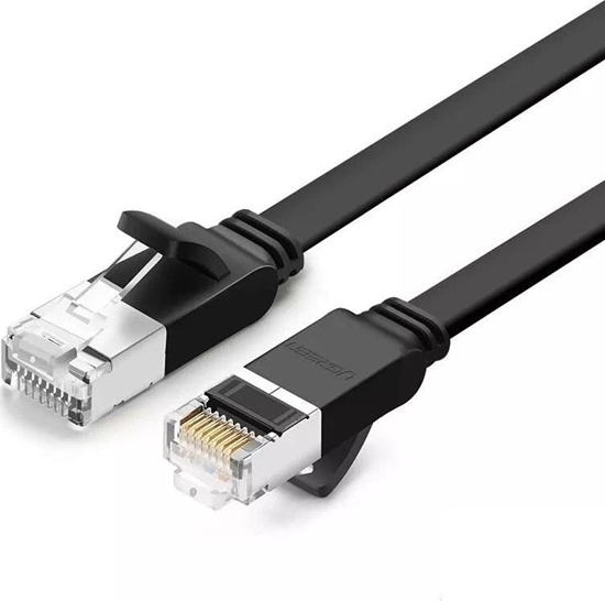 Изображение Ugreen Płaski kabel sieciowy z metalowymi wtyczkami, Ethernet RJ45, Cat.6, UTP, 3m (czarny)