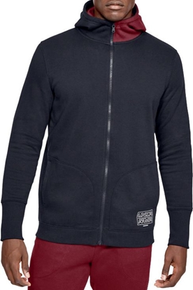 Attēls no Under Armour Bluza męska Baseline Fleece Full Zip Hoodie czarna r. XS (1343006-002)