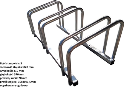 Изображение Unimet STOJAK NA ROWERY 3 MIEJSCA, OCYNK OGNIOWY