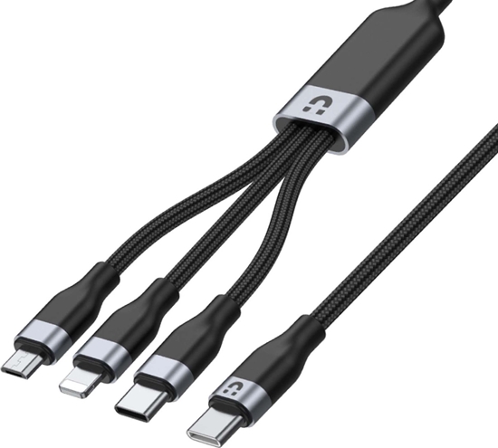 Изображение Kabel USB Unitek USB-C - USB-C + microUSB + Lightning 1.5 m Czarno-szary (C14101BK-1.5M)