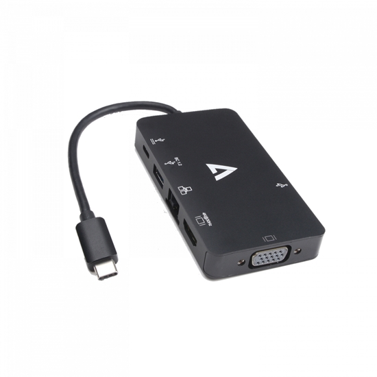 Изображение V7 V7UC-U3CRJ45HDVG-BLK USB graphics adapter 3840 x 2160 pixels Black