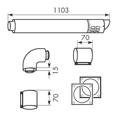 Attēls no Vaillant Poziome wyprowadzenie spalin DN80/125 - 303209