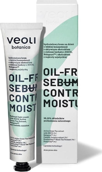 Изображение Veoli Botanica VEOLI BOTANICA_Oil-Free Sebum Control Moisturizer hydrożelowy krem łagodzący niedokoskonałości i normalizujący wydzielanie sebum na dzień 50ml