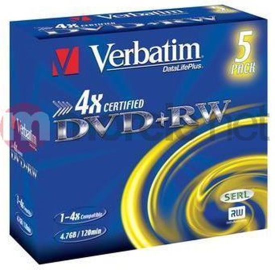 Picture of Verbatim DVD+RW 4.7 GB 4x 5 sztuk (VERDVD20710)