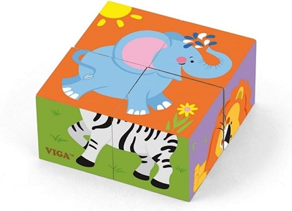 Picture of Viga Kostki Puzzle - Zoo (0960, Viga)