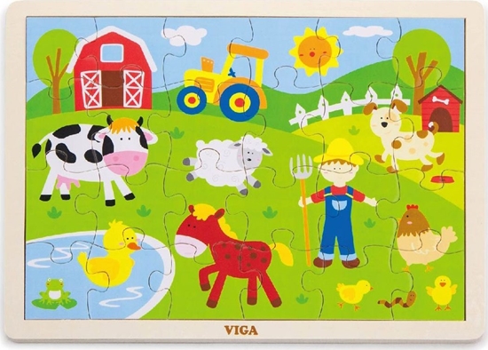 Picture of Viga Viga 50197 Puzzle na podkładce 24 elementy - farma VIGA 50197 PUZZLE NA PODKŁADCE 24SZT - ELEMENTY (1808, Viga)