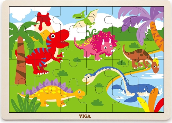 Picture of Viga Viga 51460 Puzzle na podkładce 24 elementy - dinozaury