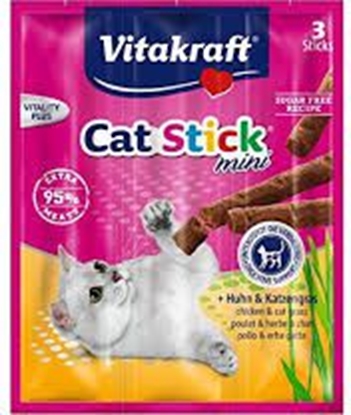 Attēls no Vitakraft CAT STICK MINI KURCZAK+TRAWA