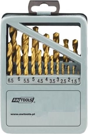 Picture of Wiertło AWTools tytanowe walcowe 1,5 2 7 4,5 4 5,5 5 1 3 2,5 3,5 6 10 6,5 7,5 8 8,5 9mm zestaw (AW42319)