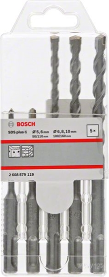 Изображение Wiertło Bosch do betonu SDS+ 5 6 10 8mm zestaw (2608579119)