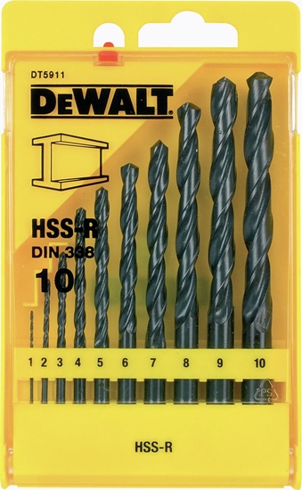 Picture of Wiertło Dewalt do metalu HSS walcowe 2 7 4 5 1 3 6 10 8 9mm zestaw (DT5911-QZ)