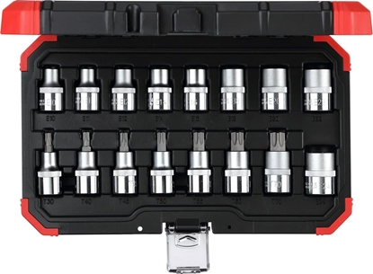 Picture of Zestaw narzędzi Gedore Gedore Red Socket set 1/2 ", Torx, 16 pieces (red / black, E10 - T70)