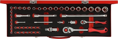 Picture of Zestaw narzędzi Gedore Gedore Red socket set 1/4 "+ 1/2", 49 pieces (red, with 2 switching creaking, SW 4mm - 24mm)