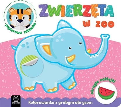 Attēls no Zwierzęta w zoo. Kolorowanka z grubym obrysem