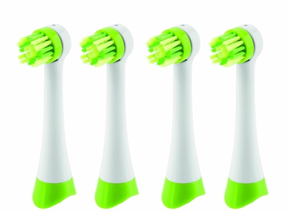 Изображение ETA | Toothbrush replacement | Heads | For kids | Number of brush heads included 4 | Number of teeth brushing modes Does not apply | White/Green