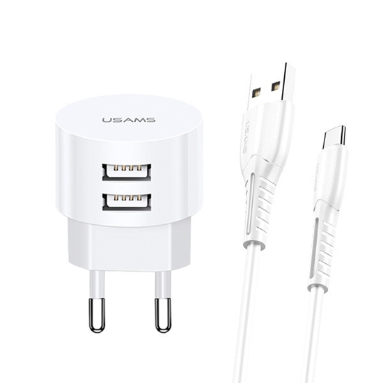 Picture of Ładowarka sieciowa T20 2xUSB 2,1A Kabel USB-C 