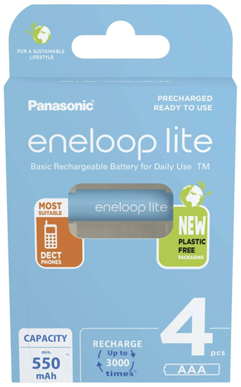 Изображение Panasonic | ENELOOP Lite BK-4LCCE/4BE | AAA | 550 mAh | 4 pc(s)