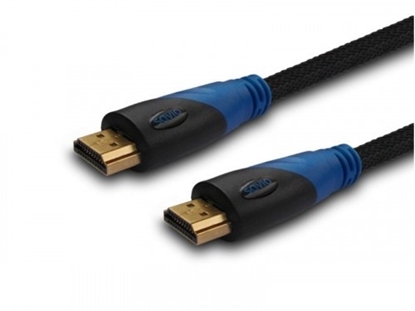 Attēls no Kabel HDMI (M) 3m, oplot nylonowy, złote końcówki, v1.4 high speed, ethernet/3D, CL-07