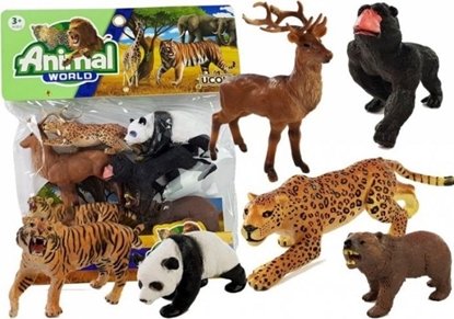 Изображение Figurka Lean Sport Zwierzęta gumowe w worku - Tygrys, Puma, Goryl (5134)