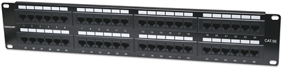 Picture of Intellinet Patch Panel, Cat5e, UTP, 48-Port, 2U, Black