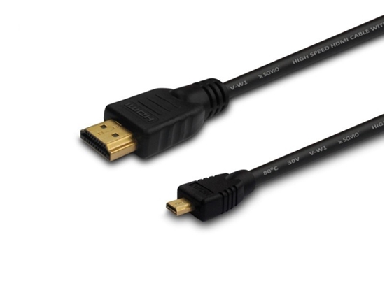 Изображение Kabel HDMI (M) - micro HDMI (M) 1m, czarny, CL-39