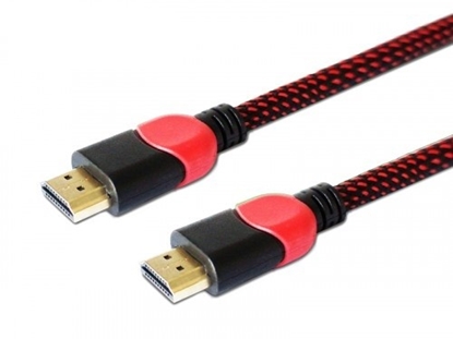 Изображение Kabel HDMI 2.0 czerwono-czarny 3 m, GCL-04