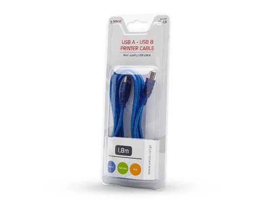 Изображение Kabel USB Savio USB-A - 1.8 m Niebieski (SAVIO CL-131)